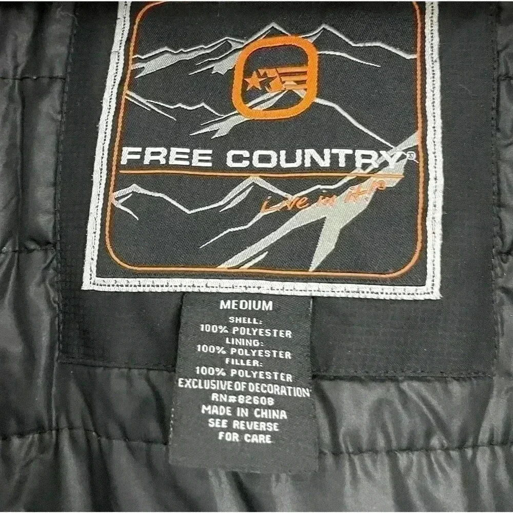 Free Country Black Quilted Lined Jacket Men's‎ Medium
